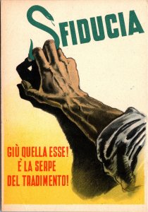 Mint Italy WW2 Patriotic PPC Artist Picture postcard Take the Snake of Traition