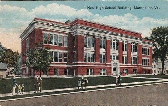 Postcard New High School Building Montpelier VT 1915