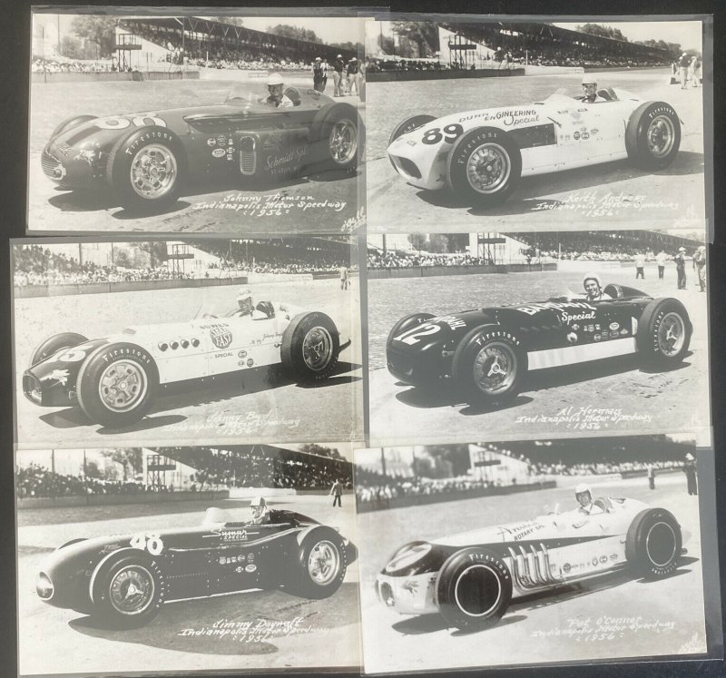 Mint Indy 500 Real Photo Postcard 33 Starters 1956 Indianapolis Motos Speedway