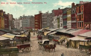 Vintage Postcard 1911 Dock Street Market Below Walnut Philadelphia Pennsylvania