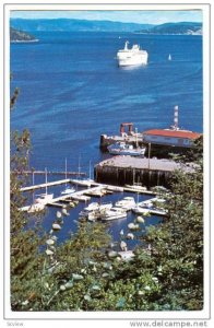 Aerial View of La Baie, Cruise Ship arriving to port Quebec, Canada, PU-1989