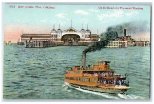 c1910 Road Thousand Wonders Key Route Pier Steamer Oakland California Postcard