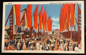 Vintage Postcard 1934 Avenue of Flags, Chicago World's Fair, Illinois IL