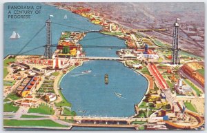 1933 Chicago World's Fair A Century of Progress Panorama Postcard