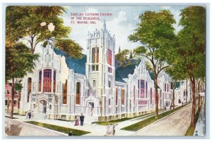 c1910's English Lutheran Church Of The Redeemer Ft. Wayne Indiana IN Postcard