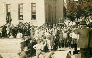 WI, Columbus, Wisconsin, New High School, Laying Foundation, RPPC