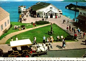 Michigan Mackinac Island Boat Marina Dockside Scene 1977