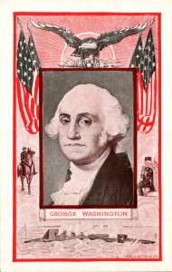 George Washington With Flags and Eagle