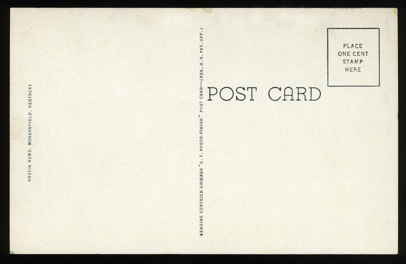 KENTICKY POSTCARD: MORGANFIELD HIGH SCHOOL, MORGANFIELD, KENTUCKY