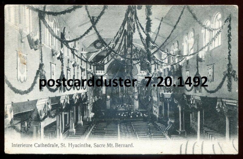 h4086 - ST. HYACINTHE Quebec Postcard 1907 Cathedral Interior