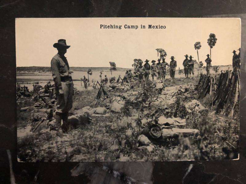 Mint Mexico Revolution RPPC Postcard US Army Pitching Camp Soldiers Tents