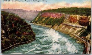 VINTAGE POSTCARD THE GREAT GORGE AND RAPIDS OF THE NIAGARA RIVER US/CANADA 1910