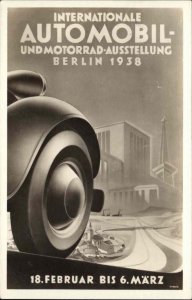 Berlin Automobiles Cars Poster Art 1938 Exhibition ART DECO Real Photo Postcard