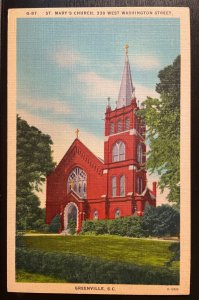 Vintage Postcard 1930-1945 St. Mary's Church, Greenville, South Carolina (SC)