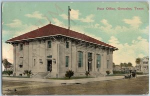 c1910s Gonzales TX Post Office Building Touring Car San Antonio Station A A190