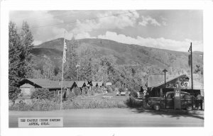 1951 Aspen Colorado Castle Creek Cabins occupation RPPC Postcard 26-533