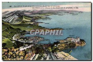 Old Postcard The French Riviera of Monaco San Remo view airplane