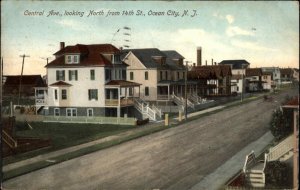 Ocean City New Jersey NJ Central Ave Street Scene c1910 Vintage Postcard