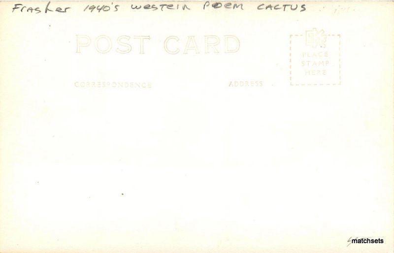 1940's Western Poem Mojave Desert cactus FRASHER postcard 3248