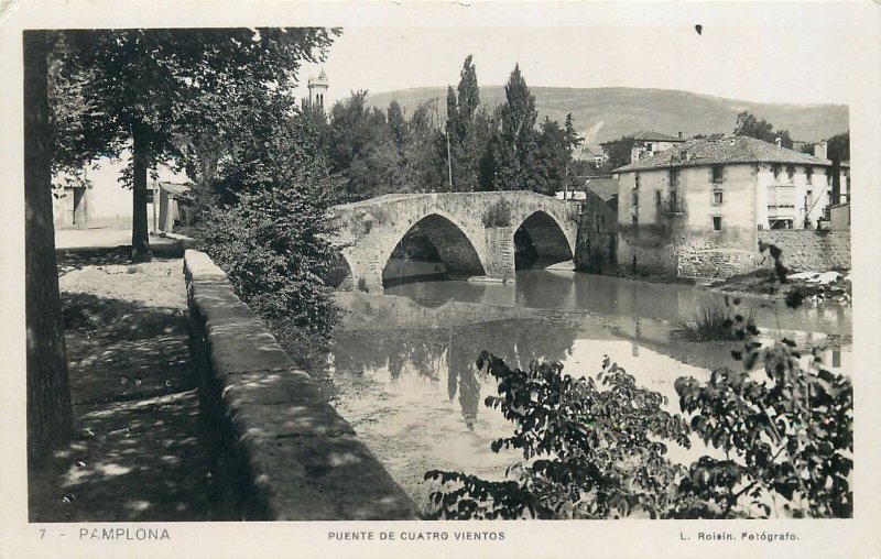 Postcard Spain Pamplona puente de Cuatro Vientos