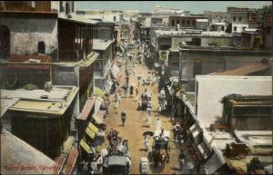 Calcutta India Burra Bazar Bazaar c1910 Postcard