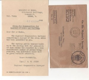 Leeds Ministry of Works Goverment Buildings 1948 Surveyor Letter