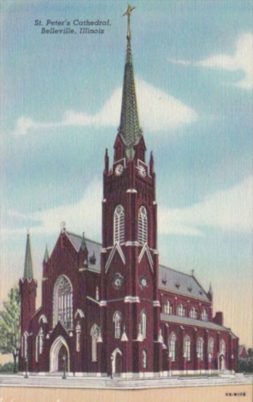 Church St Peter's Cathedral Belleville Illinois Curteich