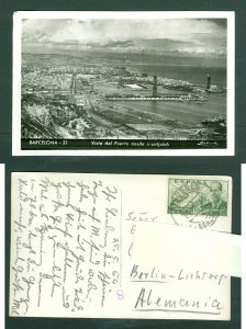 Spain. 1954. Photo Card. Barcelona Puerto Aesde m. Ontjuich. Postal Used