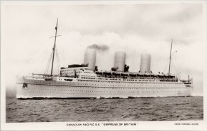 SS 'Empress of Britain' Canadian Pacific Ship Unused RPPC Postcard F94