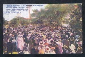 ST. PAUL MINNESOTA 1908 MINNESOTA STATE FAIR CROWD VINTAGE POSTCARD