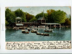 401652 USA NEW YORK Central Park boat house 1905 year RPPC UK