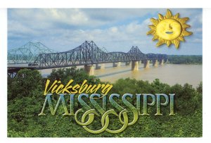 MS - Vicksburg. Twin Bridges Spanning Mississippi River  (cont. size)