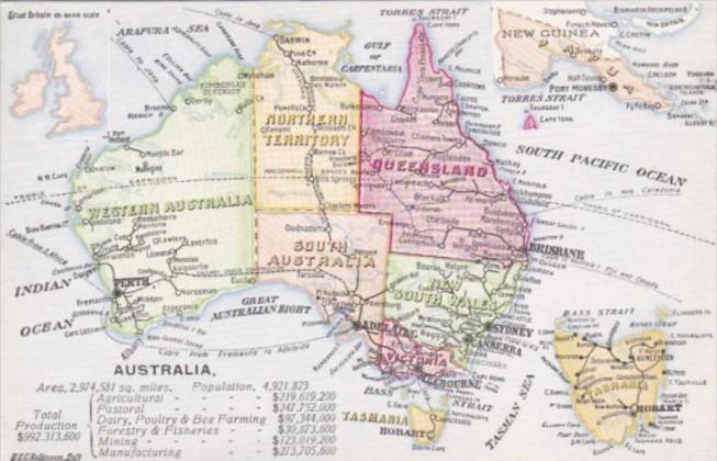 Map Of Australia 1917