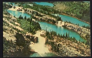 British Columbia KINUSO FALLS Aerial View Scenery in Peace River District Chrome