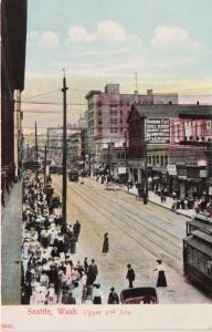 Upper 2nd Ave Seattle Washington WA Germania Cafe Unused Postcard D33