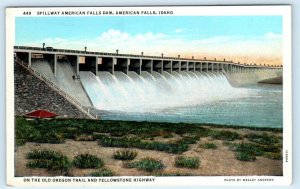 AMERICAN FALLS, ID Idaho ~ Spillway, AMERICAN FALLS DAM c1930s Andrews Postcard