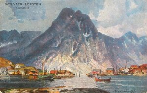 Lot of 12 vintage postcards scenic Norway landscapes artist