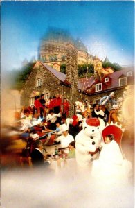 Canada, QUEBEC CARNIVAL Montage Of Activities CANOE RACES~HOCKEY QUEEN Postcard