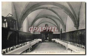 Old Postcard Convent of the Grande Chartreuse The refectory