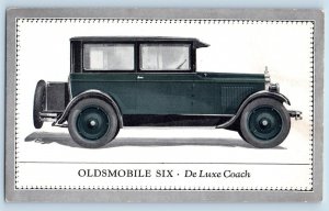 Car Postcard Oldsmobile Six De Luxe Coach Sedan c1910's Unposted Antique