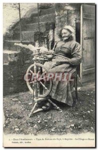 Old Postcard Costume Headdress In & # 39avallonais type woman Asquins The spi...