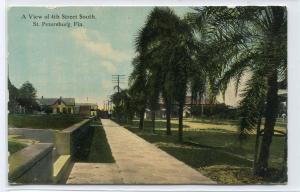 4th Street Scene St Petersburg Florida 1910c postcard