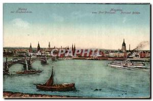 Old Postcard Mainz Mainz Mit Strabenbrucke Charter