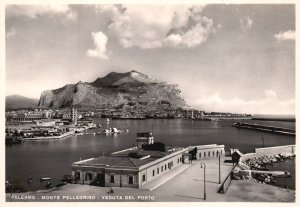 Vintage Postcard Real Photo Palermo Monte Pellegrino Veduta Del Porto Italy RPPC