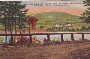 New York Catskill Mountains Field Club House And Theatre From Lake Trail Onte...