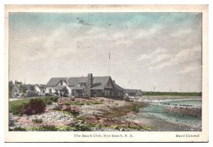 VTG Hand Colored, The Beach Club, Rye Beach, NH Postcard