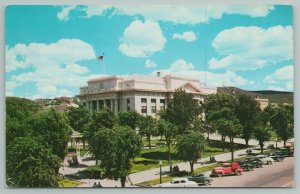 Prescott Arizona~Main Street & County Courthouse~Vintage Truck~Vintage Postcard