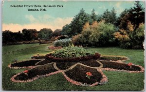 Beautiful Flower Beds Hanscom Park Omaha Nebraska NB Flower Garden Postcard