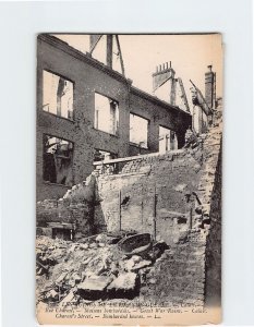 Postcard Bombarded houses, Charosts Street, Great War Ruins, Calais, France