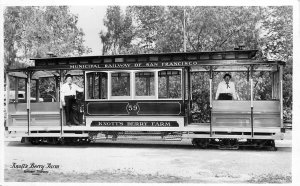 RPPC Postcard Knotts Berry Farm Municipal Railway Of San Francisco Trolley Car
